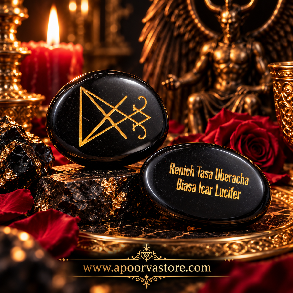 Lucifer Spell Combo – Energised Lucifer Sigil Coin & Blessing Bracelet and Coin