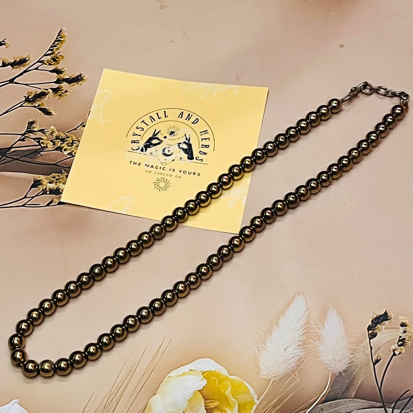 Golden Pyrite Necklace by Crystall and Herbs