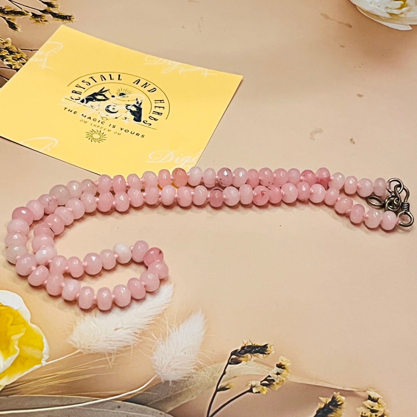 Rose Quartz Necklace by Crystall and Herbs