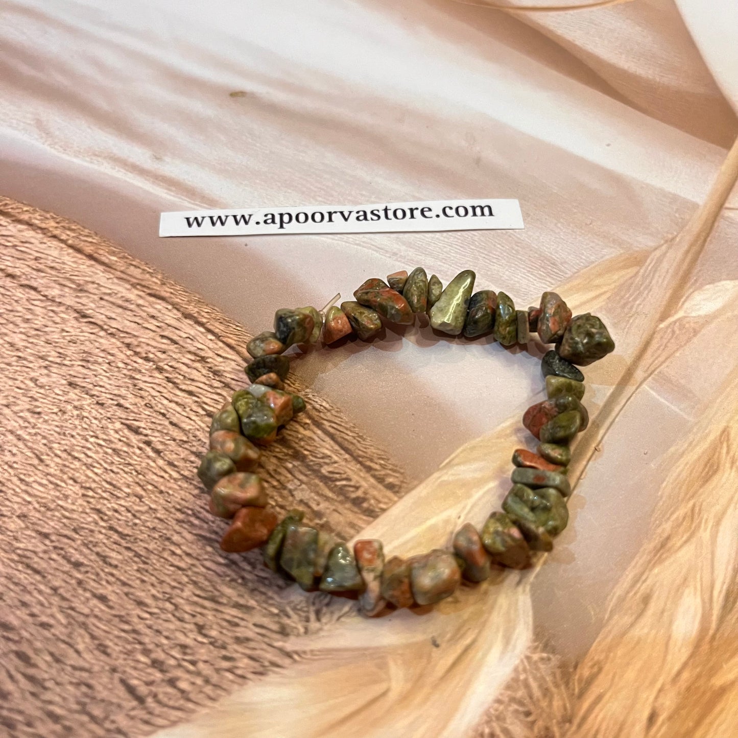 Unakite Chip handmade Bracelet by Crystall and Herbs
