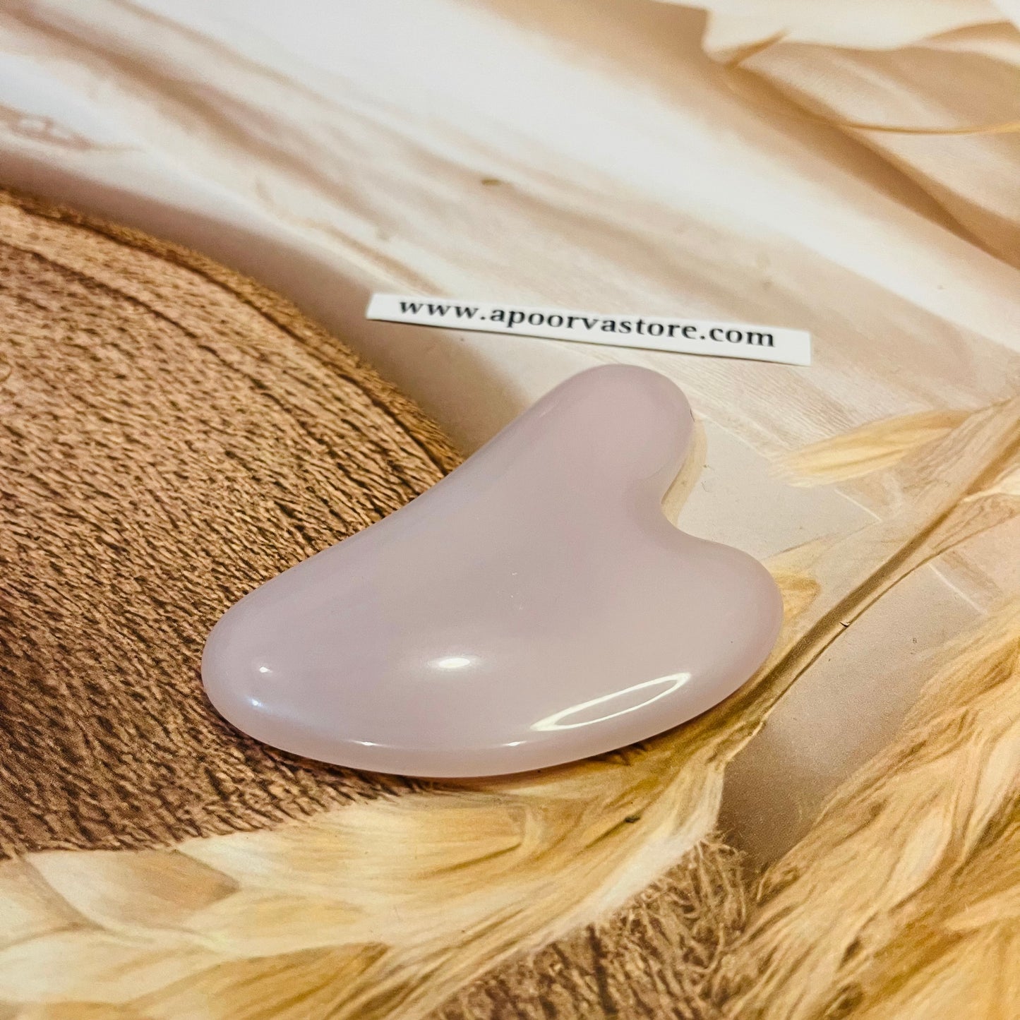 Rose Quartz beauty massager Guasha by Crystall and Herbs