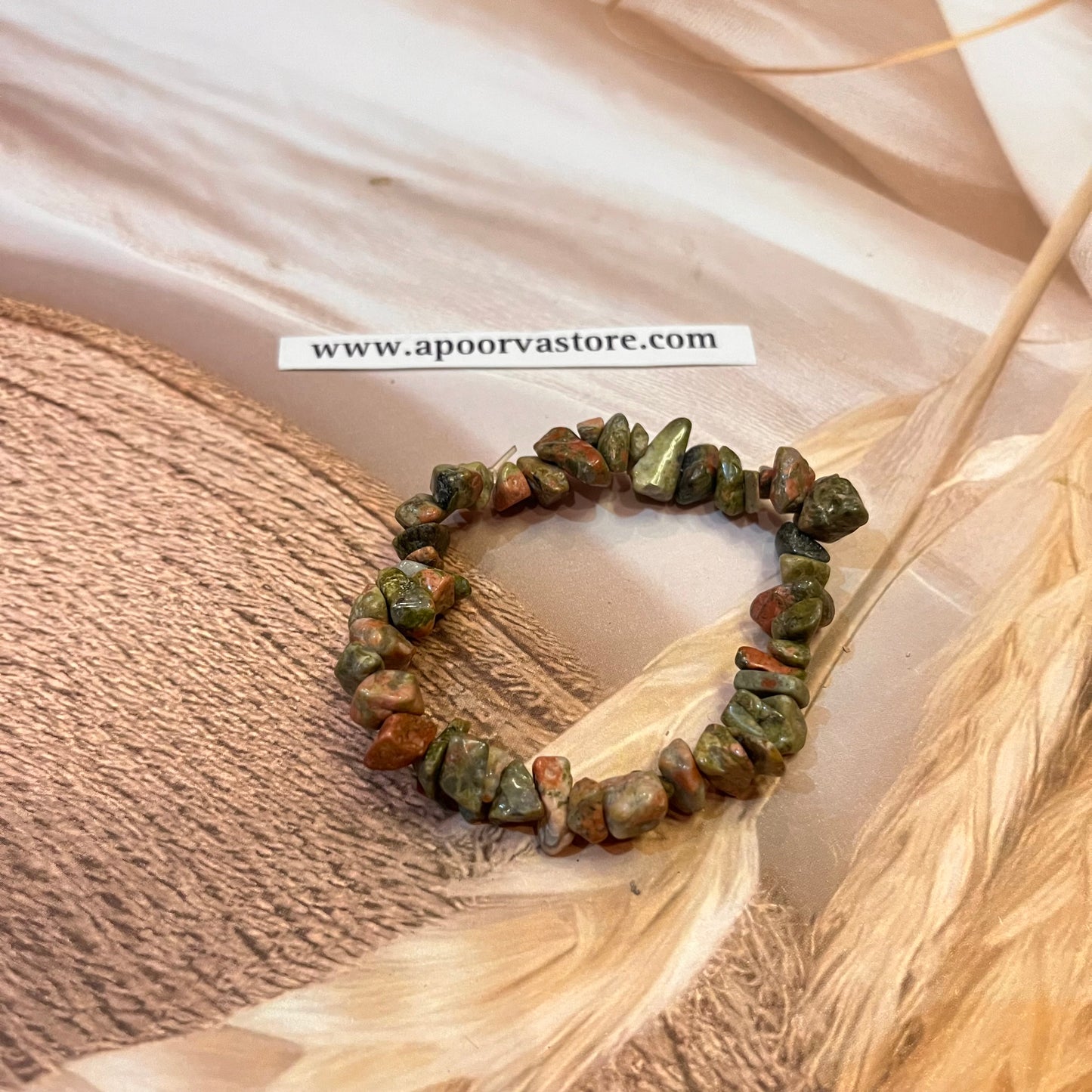 Unakite Chip handmade Bracelet by Crystall and Herbs
