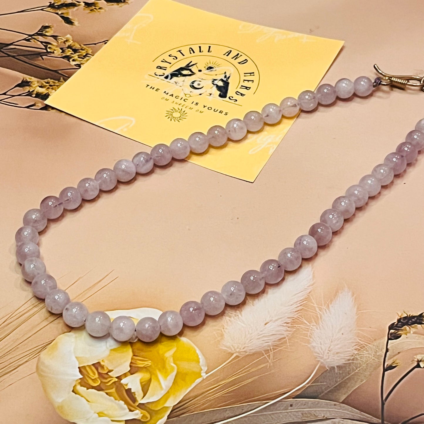 Kunzite Necklace by Crystall and Herbs