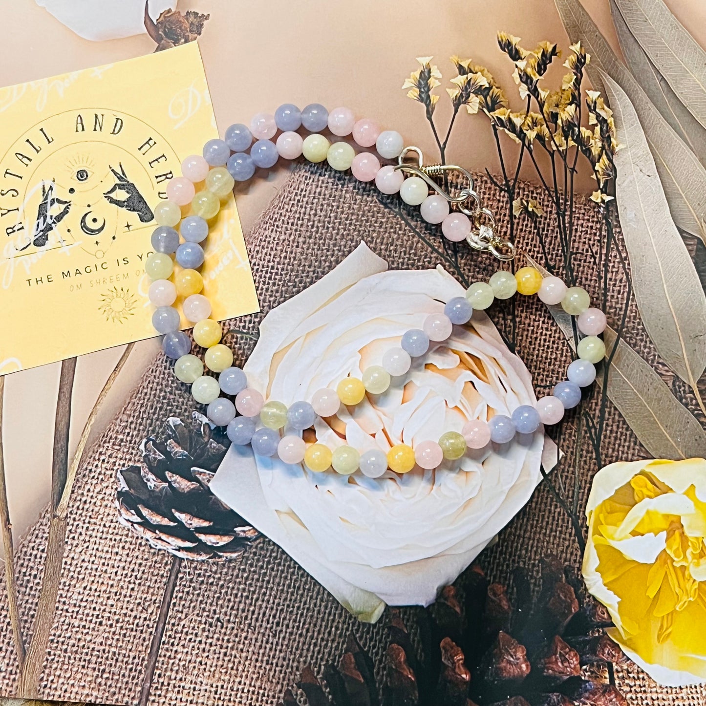 Morganite Necklace by Crystall and Herbs