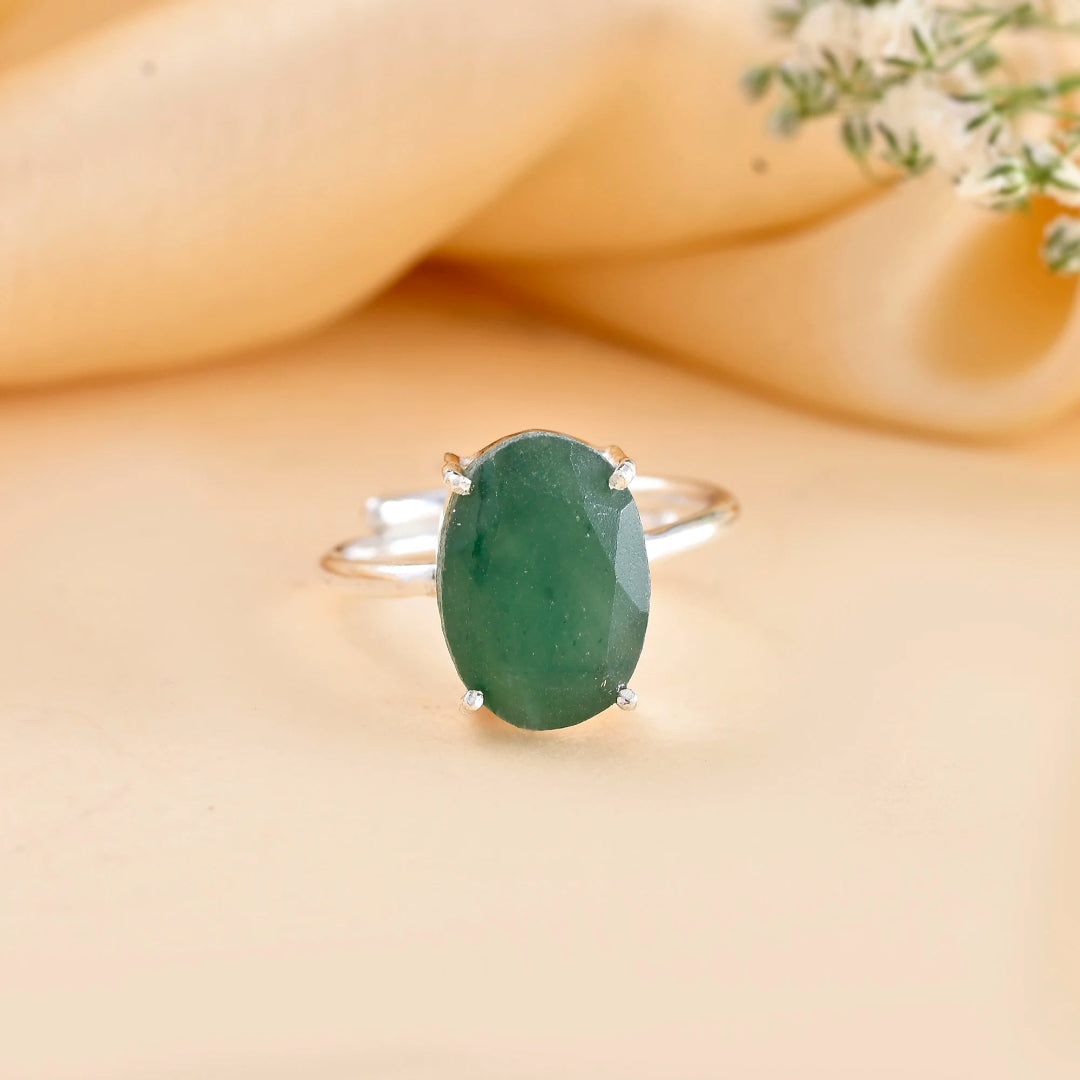 Green Aventurine Ring Luck Money Success by Crystall and Herbs