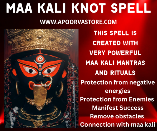 Maa Kali Knot - MA KALI BLESSING DHAGA Activated with ma Kali spells for Protection,Success obstacle Removal (activated in haridwar chandi devi temple)