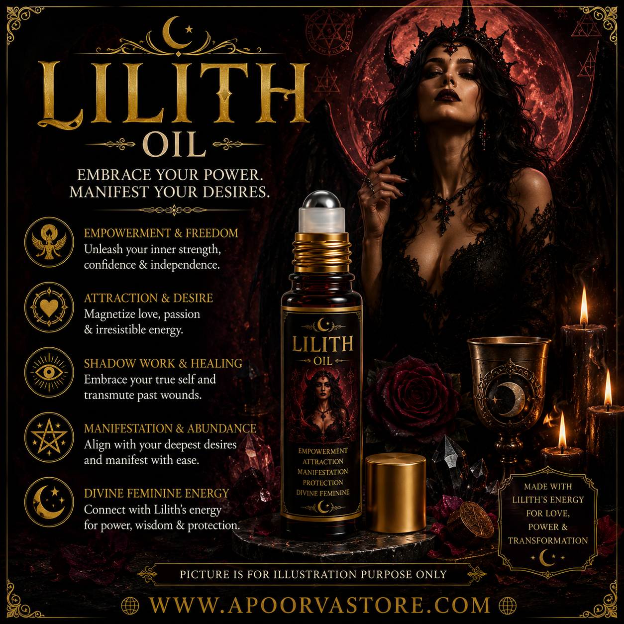 Goddess Lilith- Strength Power- Beauty- Feminine Goddess