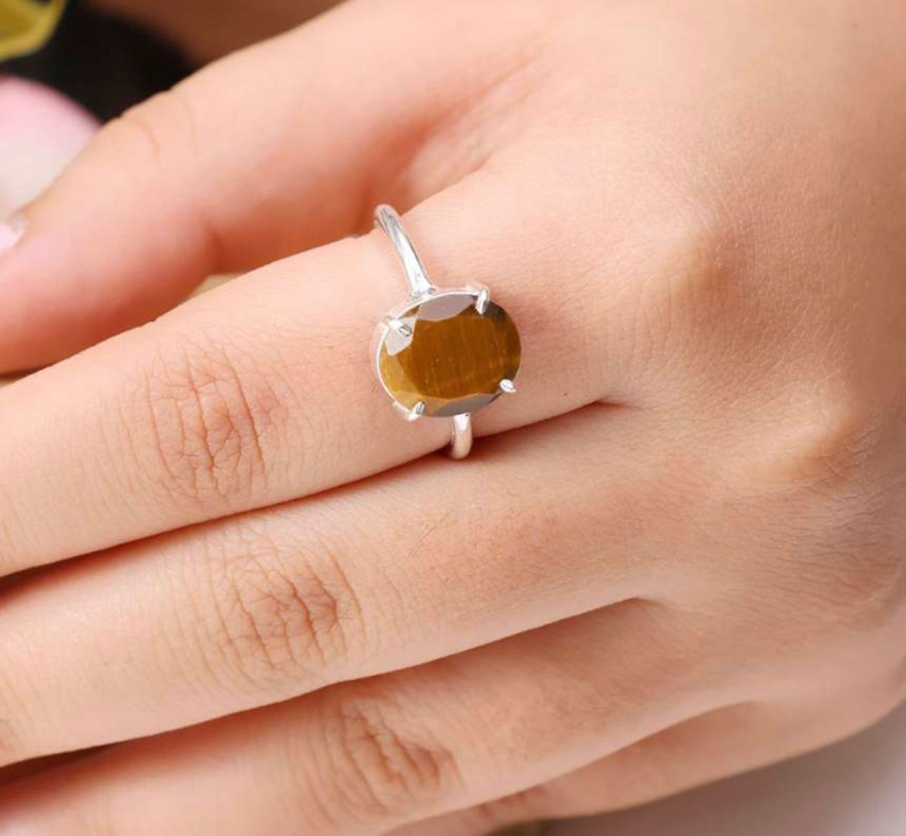 Tigers Eye Courage Money Success Ring by Crystall and Herbs