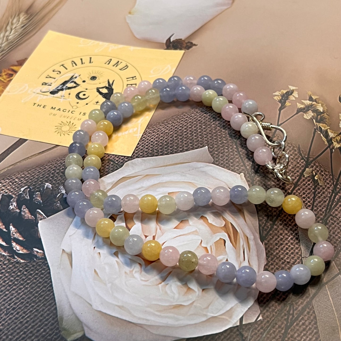 Morganite Necklace by Crystall and Herbs