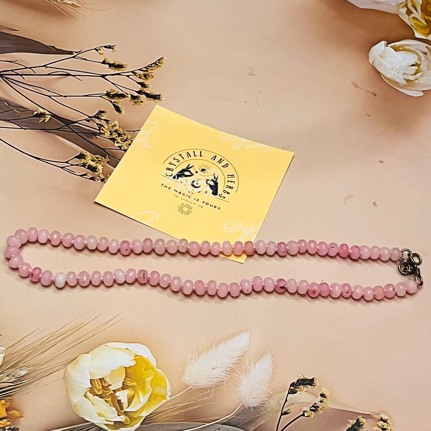 Rose Quartz Necklace by Crystall and Herbs
