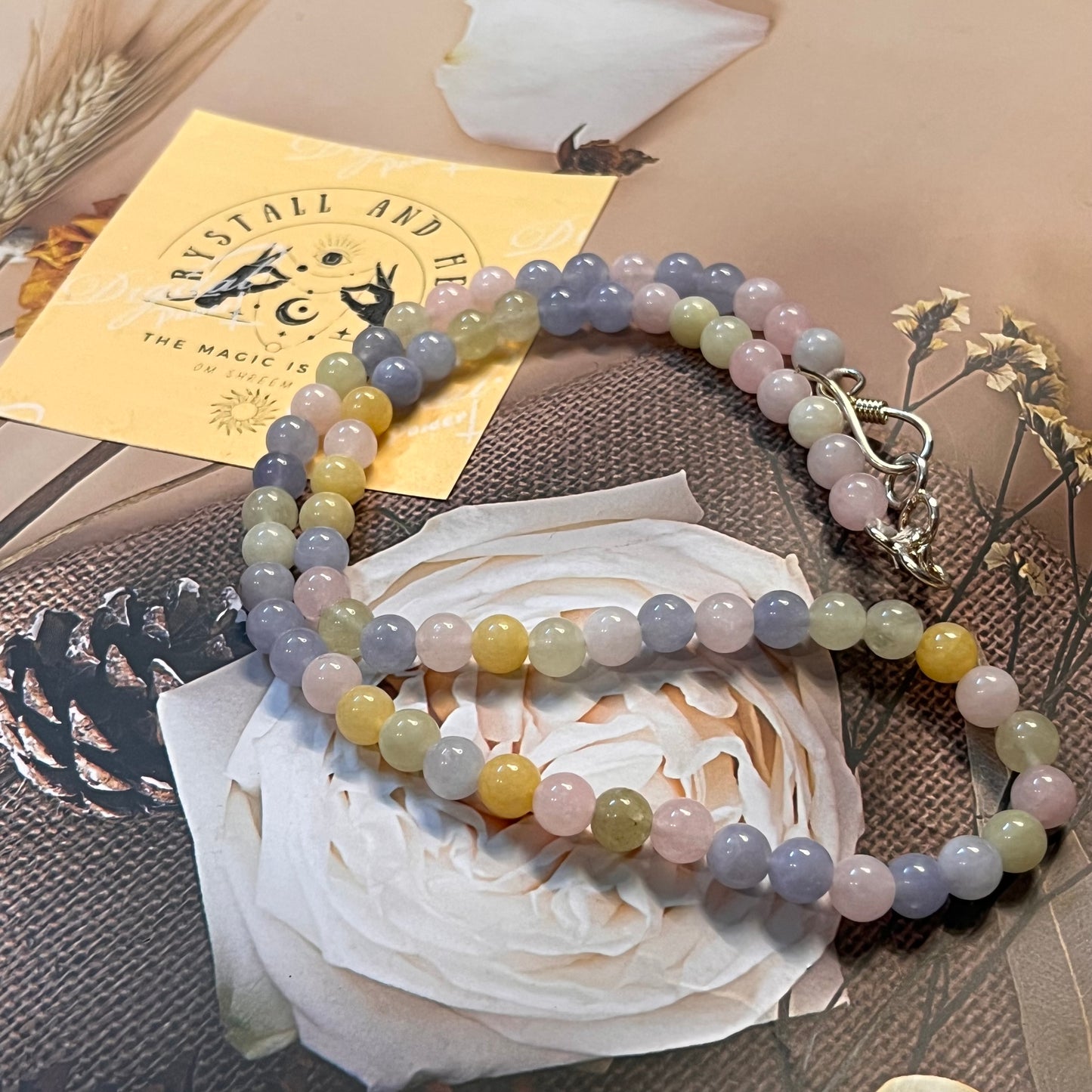 Morganite Necklace by Crystall and Herbs