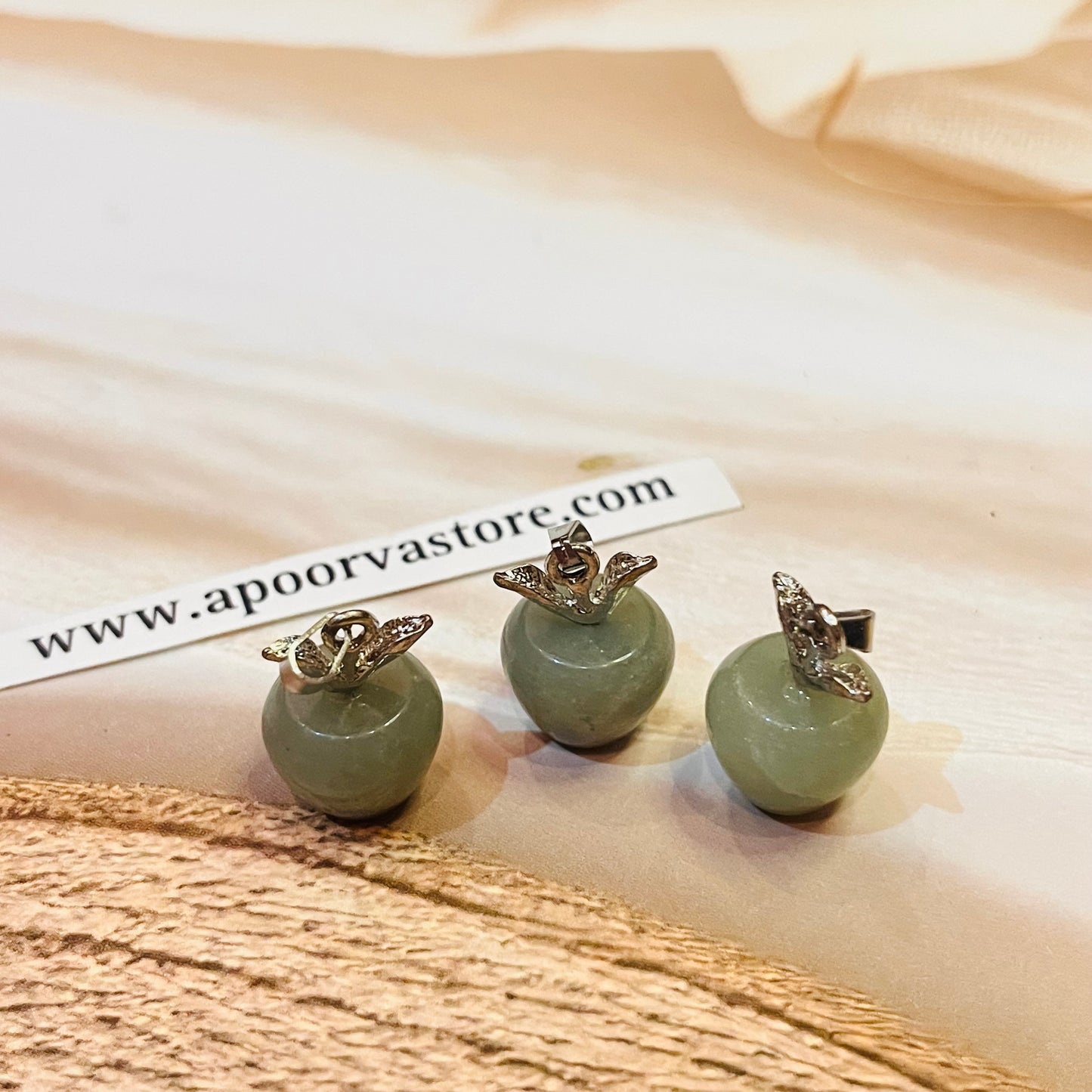 Goodluck Green Aventurine Apple pendant by Crystall and Herbs