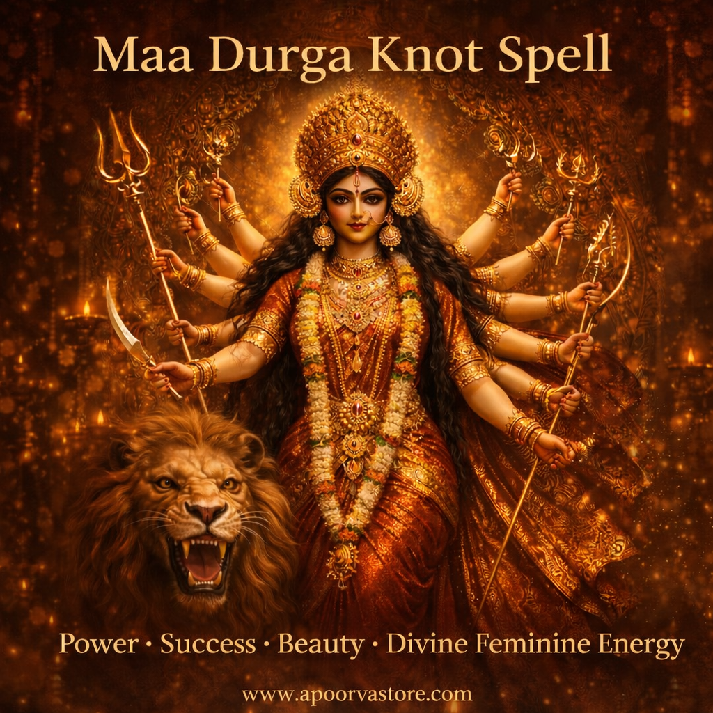 Maa Durga Shakti Blessing Knot Magic with Gupt Navratri Pooja ( Success, Growth, Protection, Shakti, Courage, Beauty, Attraction and Power)