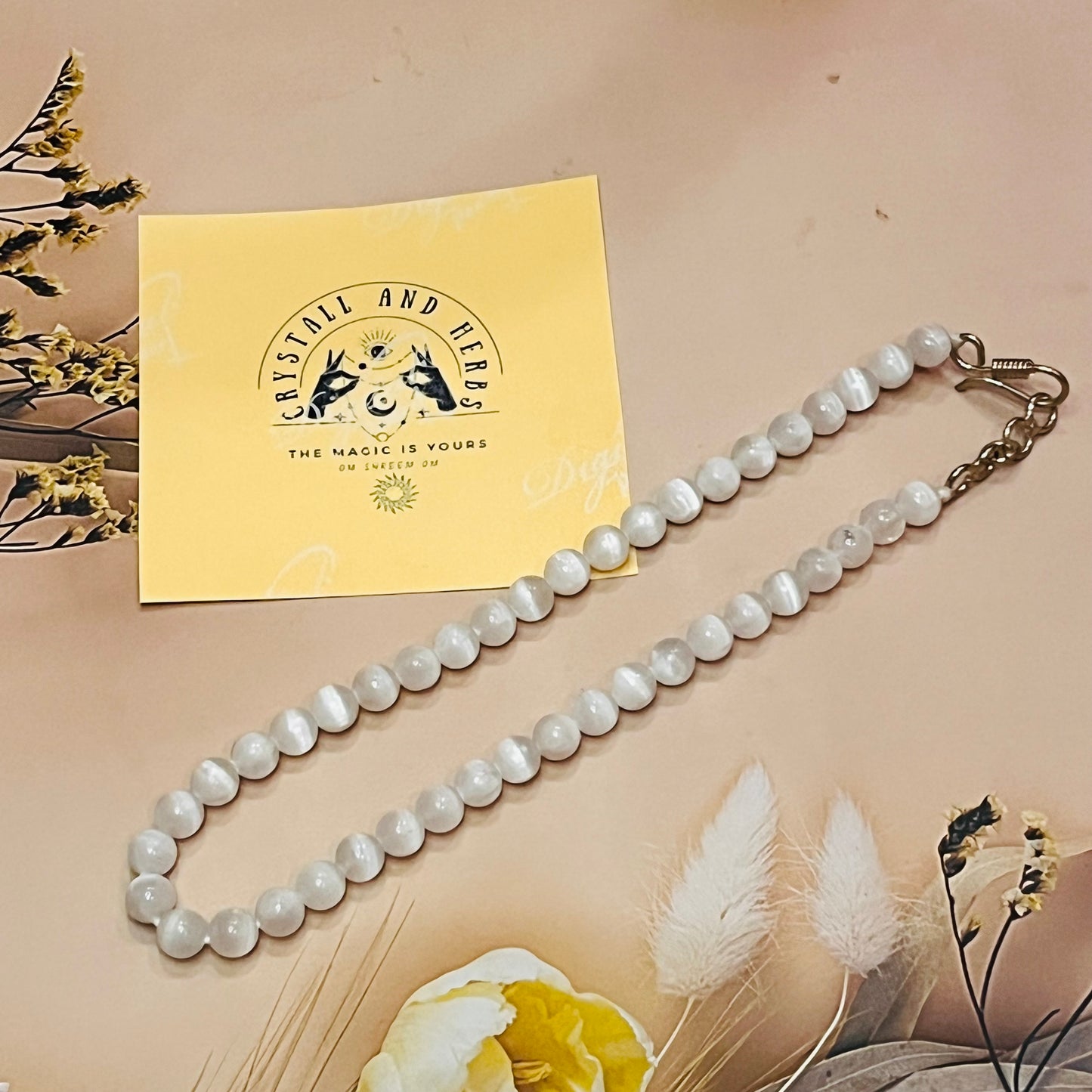 Selenite Necklace by Crystall and Herbs