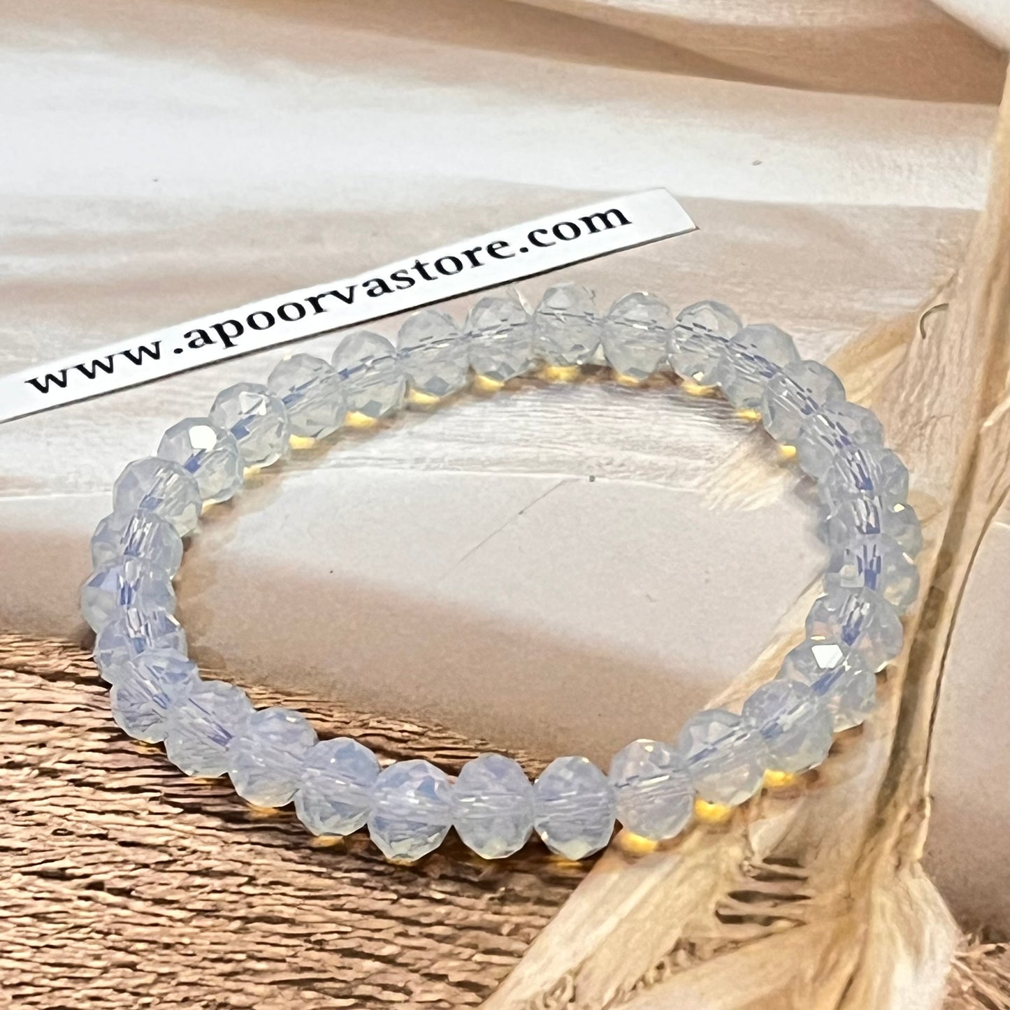 Opal Shade Glass healing Bracelet by by Crystall and Herbs
