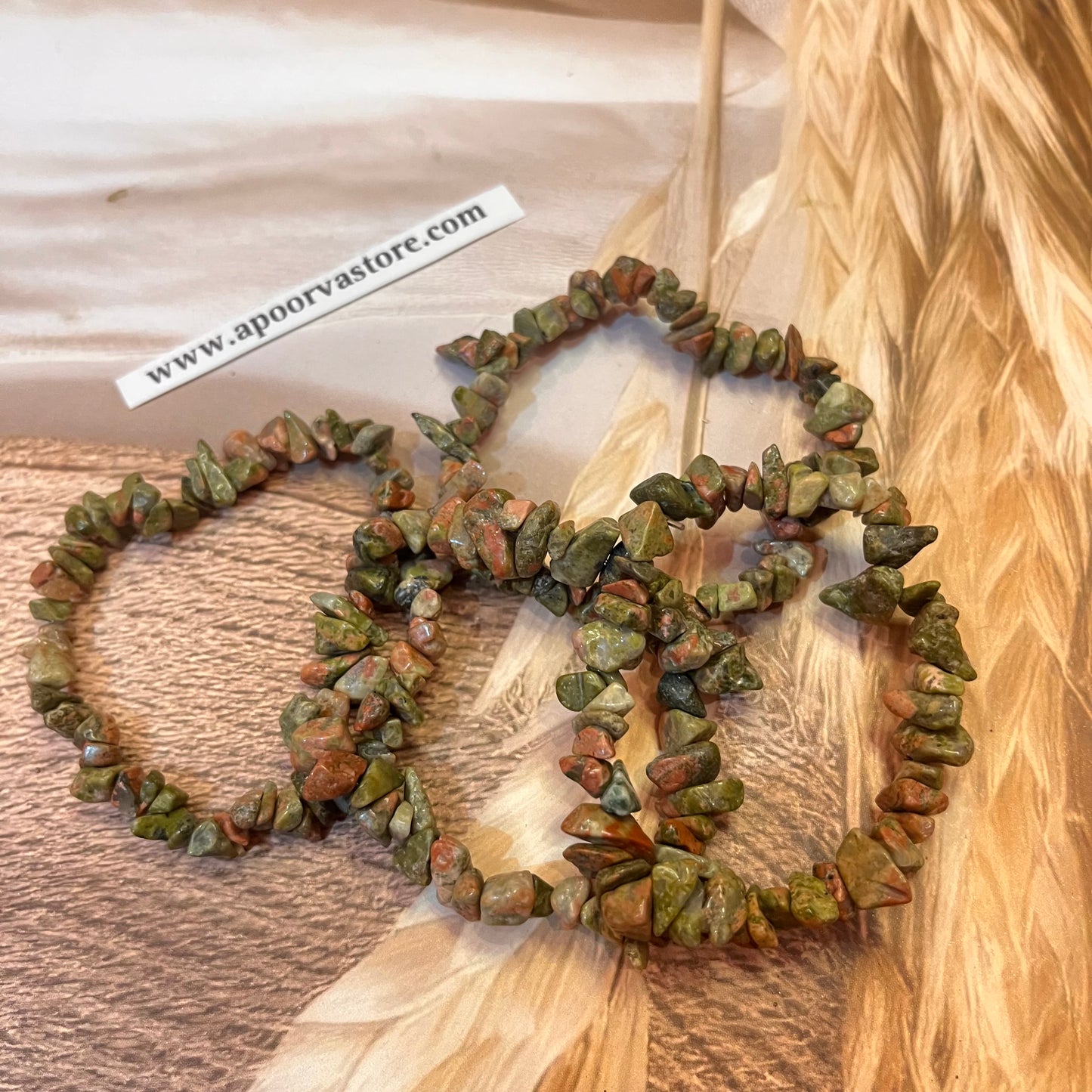 Unakite Chip handmade Bracelet by Crystall and Herbs