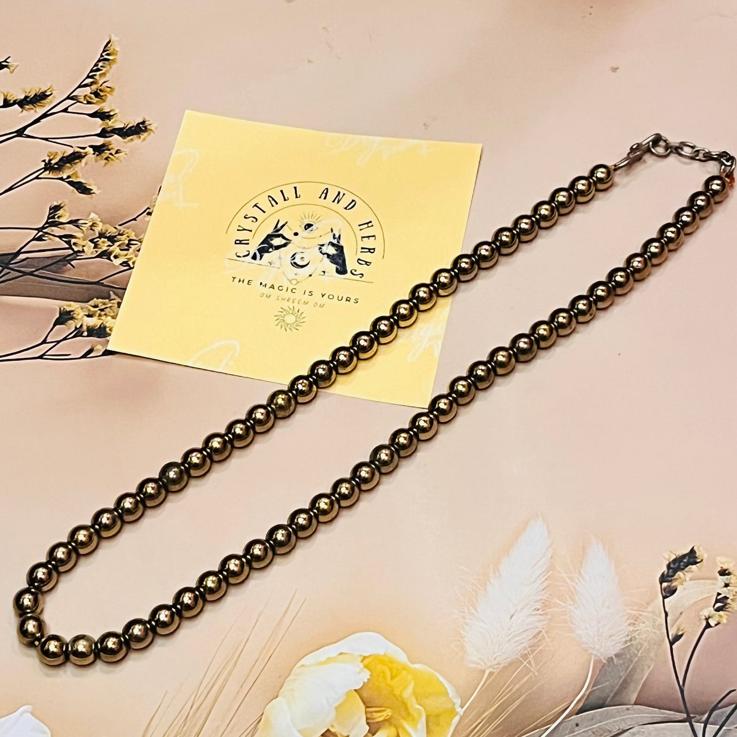 Golden Pyrite Necklace by Crystall and Herbs