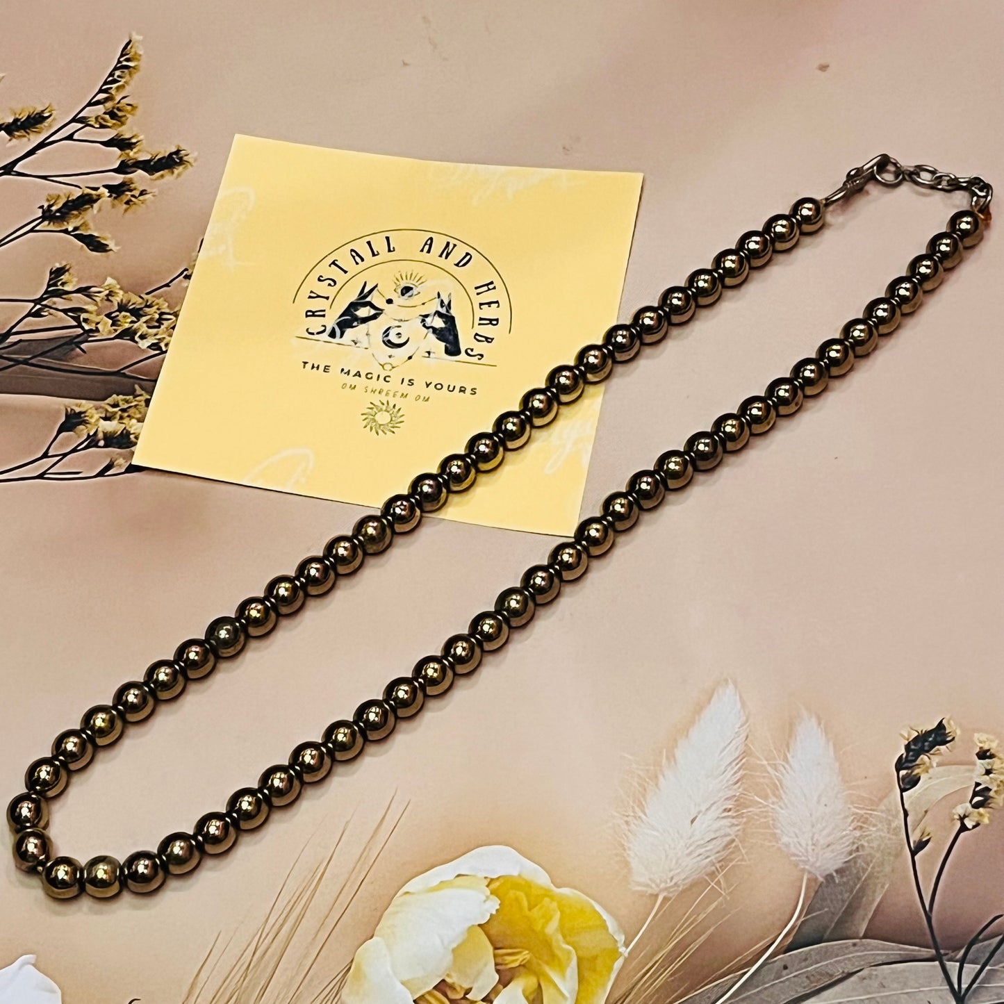 Golden Pyrite Necklace by Crystall and Herbs