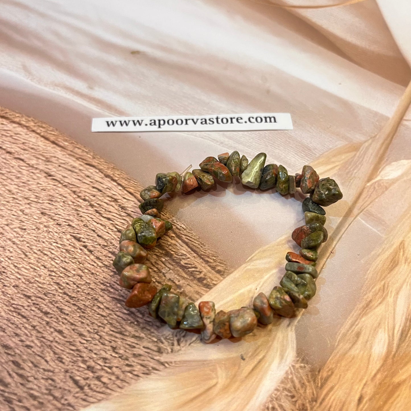 Unakite Chip handmade Bracelet by Crystall and Herbs