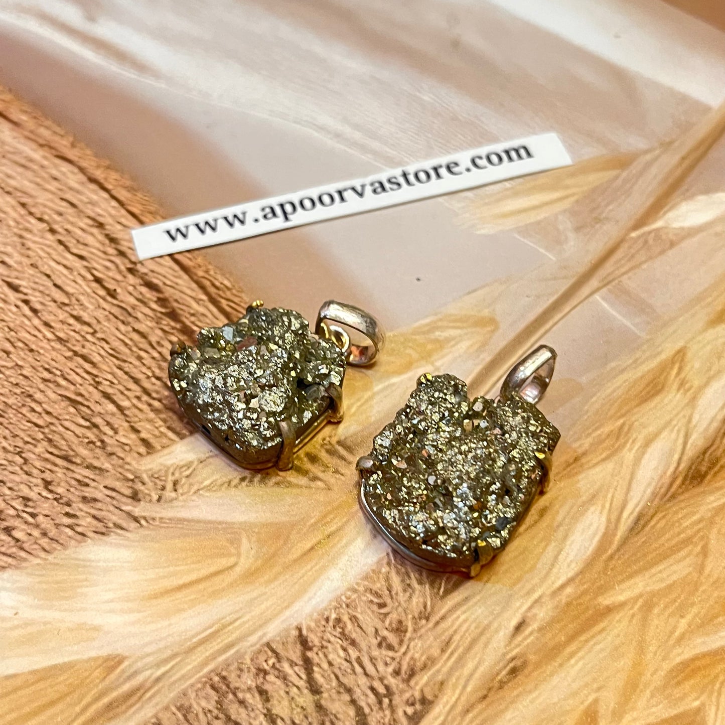 Raw Pyrite Pendant 1 pc by Crystall and Herbs