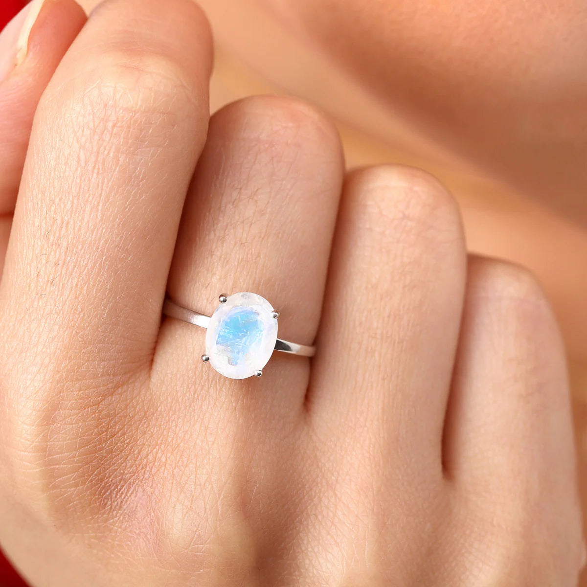 Rainbow Moonstone Moon Ring Beauty and Manifestation
