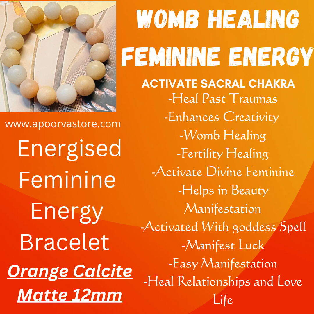 Womb Healing 12mm Healing Goddess energy bracelet by Crystall and herbs