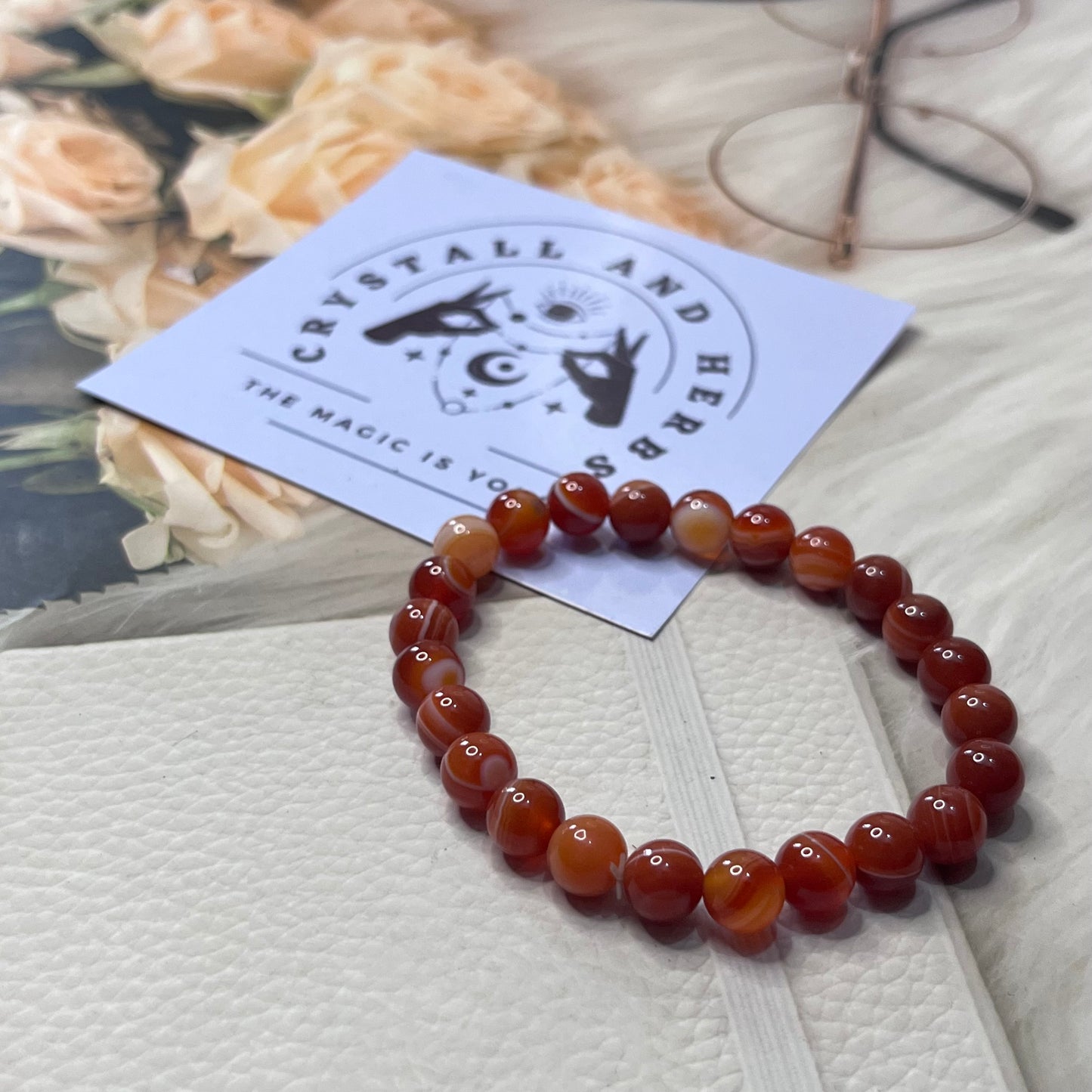 Red Sulemani Bracelet by Crystall and Herbs