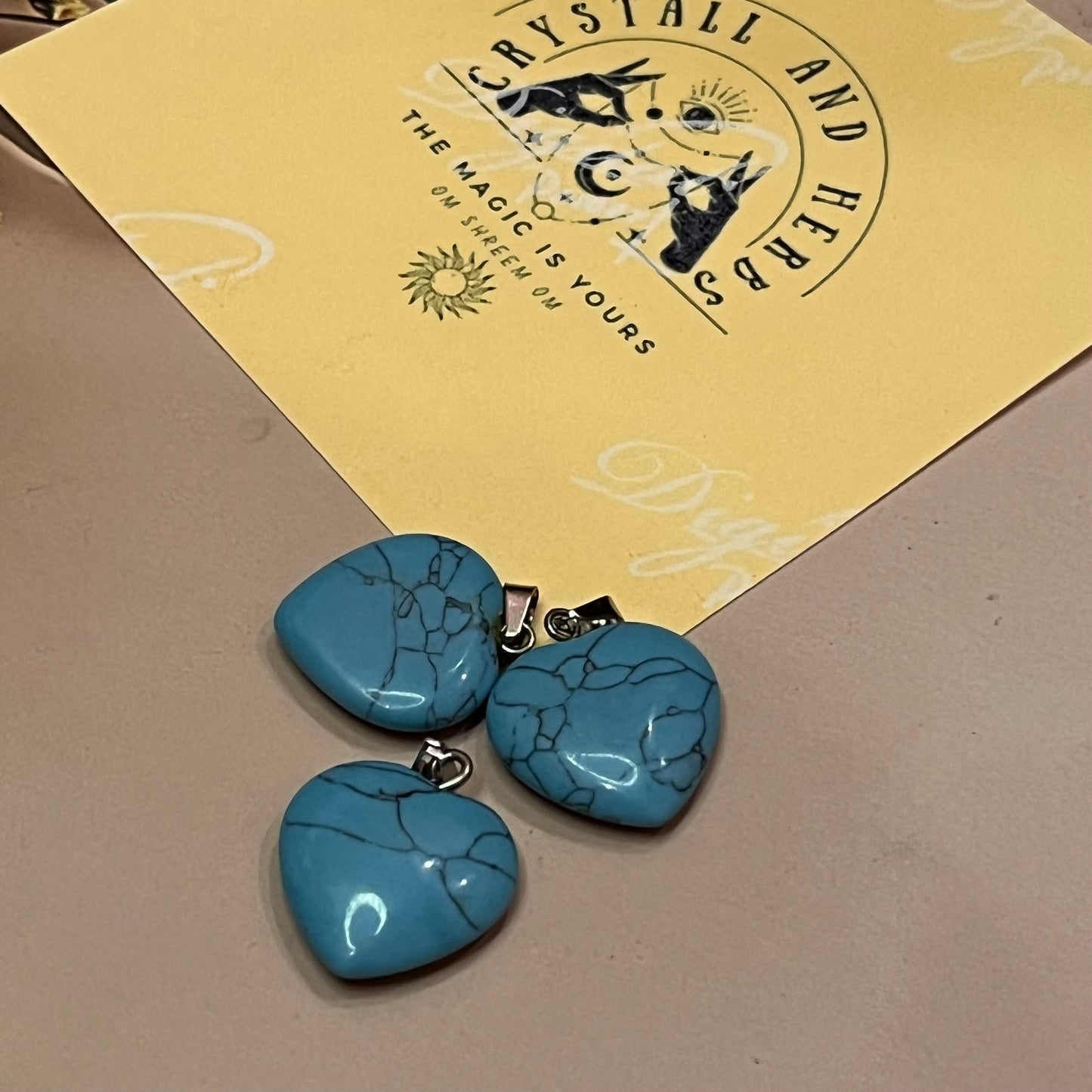 Tourquoise Heart Pendant 1pc by Crystall and Herbs