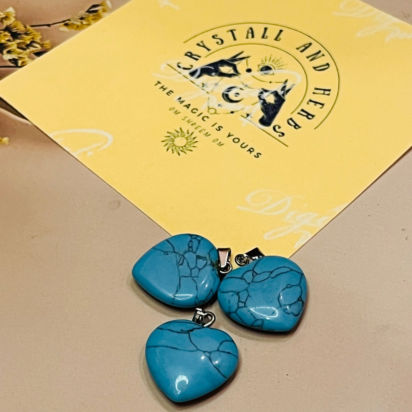 Tourquoise Heart Pendant 1pc by Crystall and Herbs