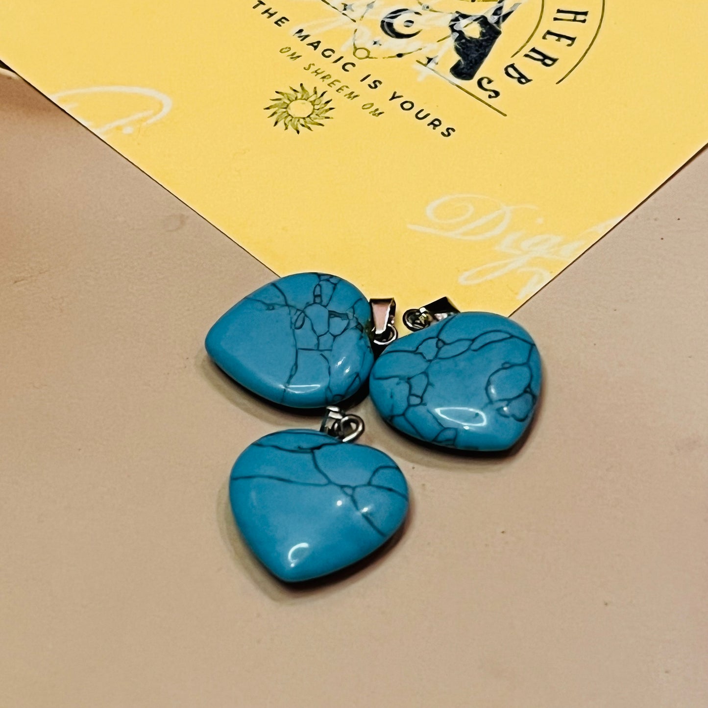Tourquoise Heart Pendant 1pc by Crystall and Herbs
