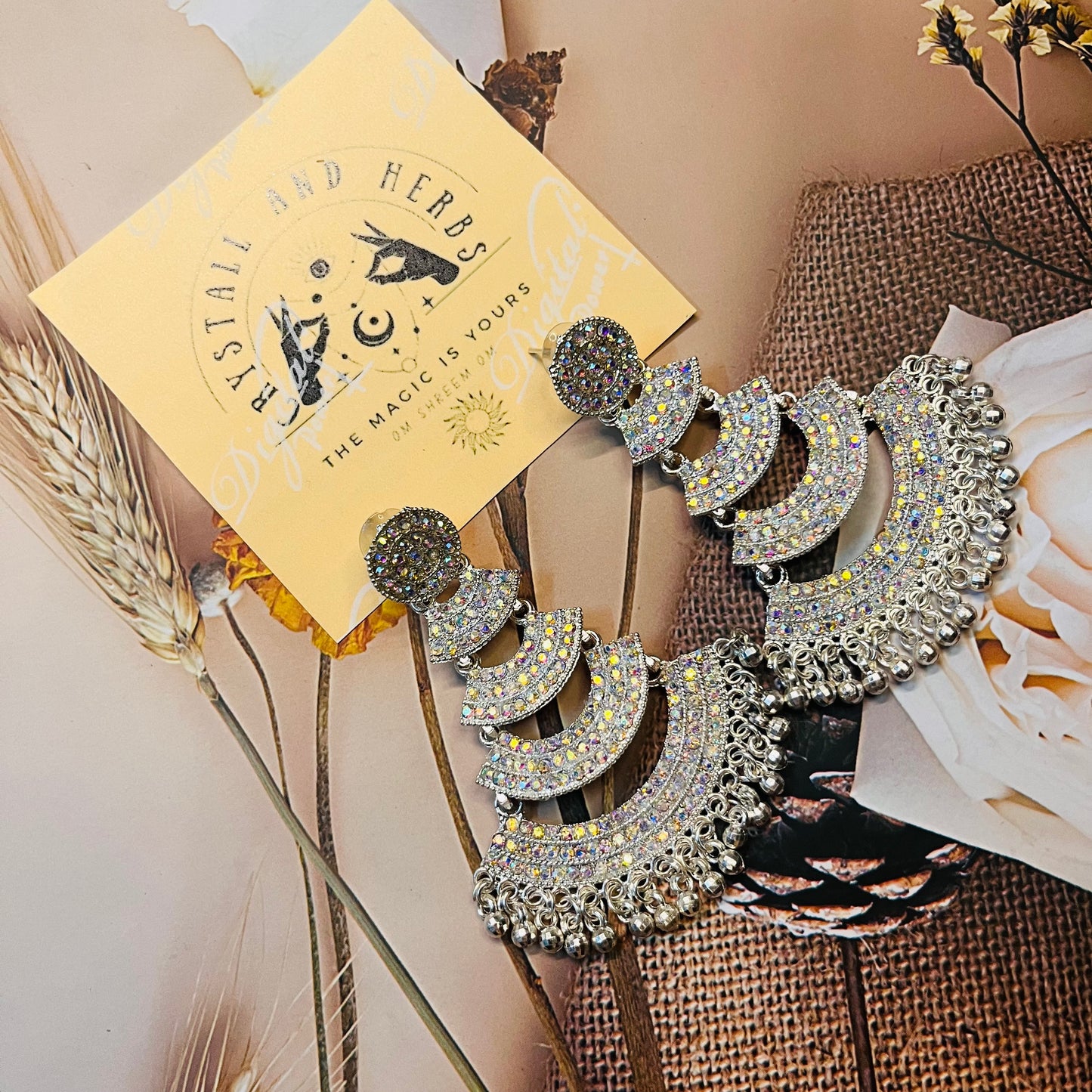 Bollywood Style Earrings by Crystall and Herbs