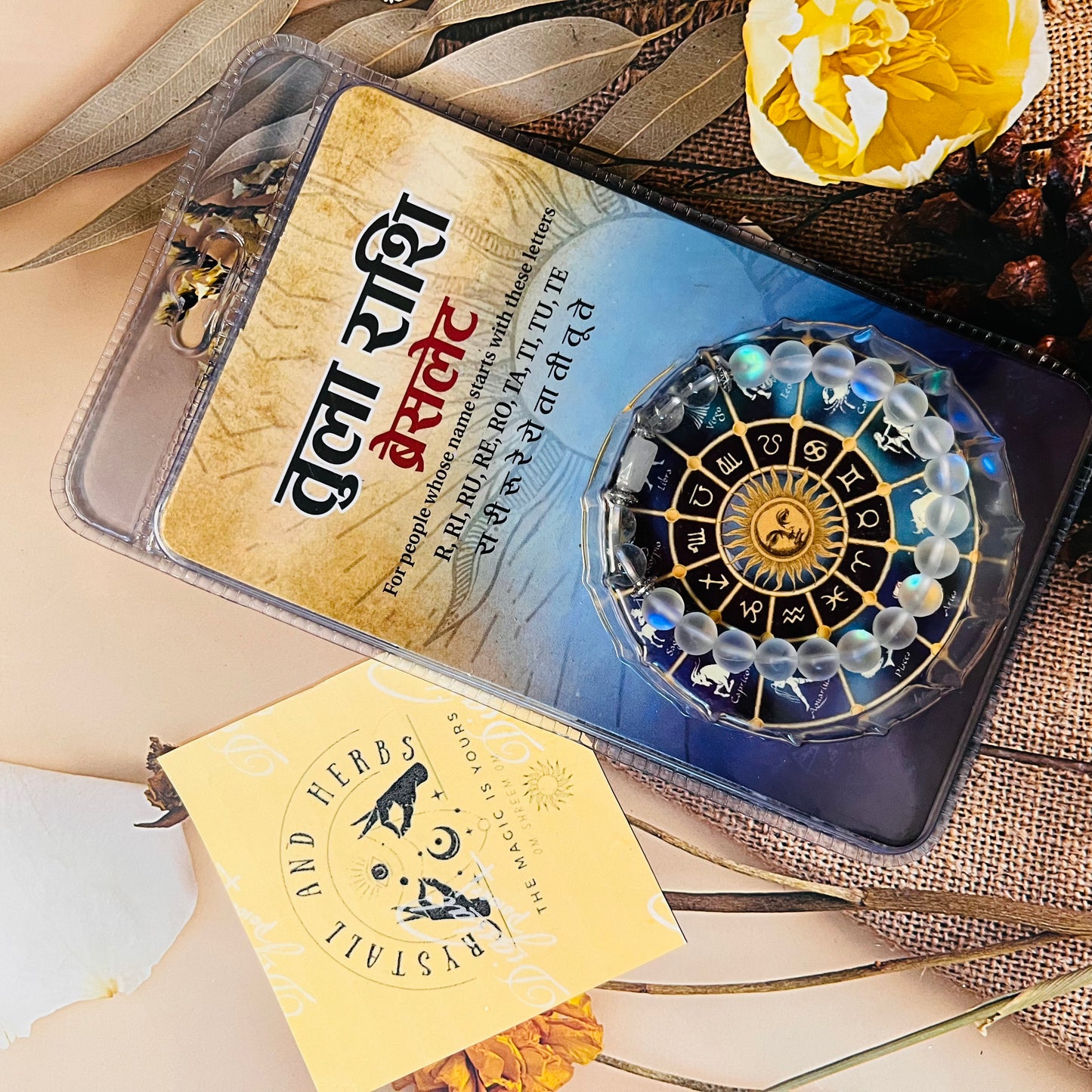 Libra (Tula Rashi) Customised Bracelet by Crystall and Herbs – Energized for Balance, Beauty & Success