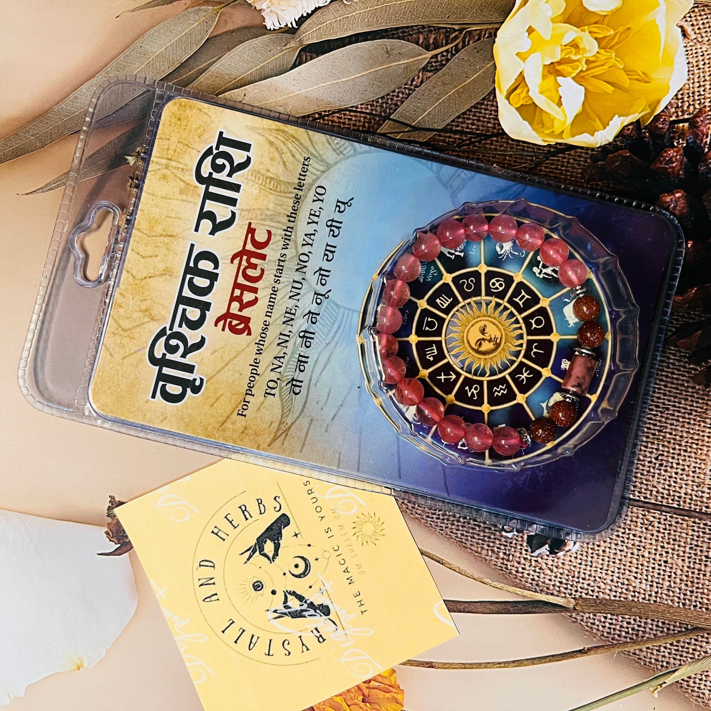 Scorpio (Vrishchik Rashi) Customised Bracelet by Crystall and Herbs – Energized for Power, Transformation & Protection