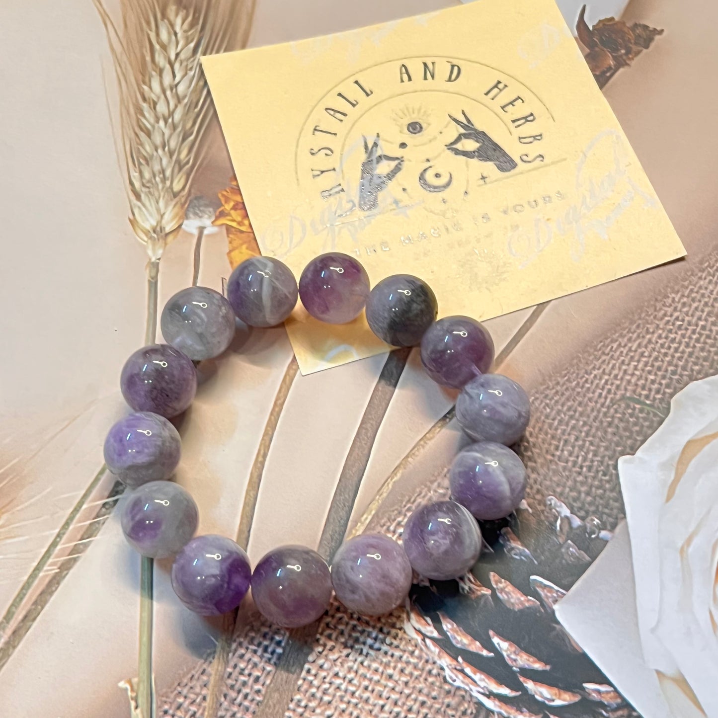 Brazalian Amethyst 16mm by Crystal and Herbs