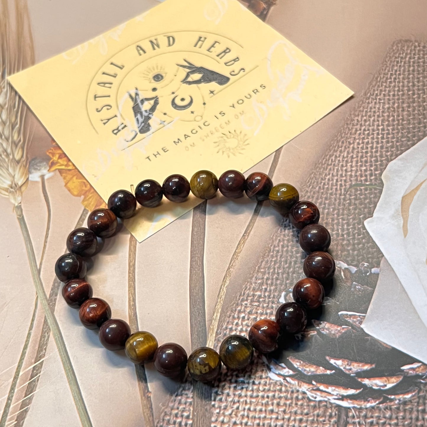 Tiger’s Eye Bracelet by Crystall and Herbs – Energized for Confidence, Protection & Success