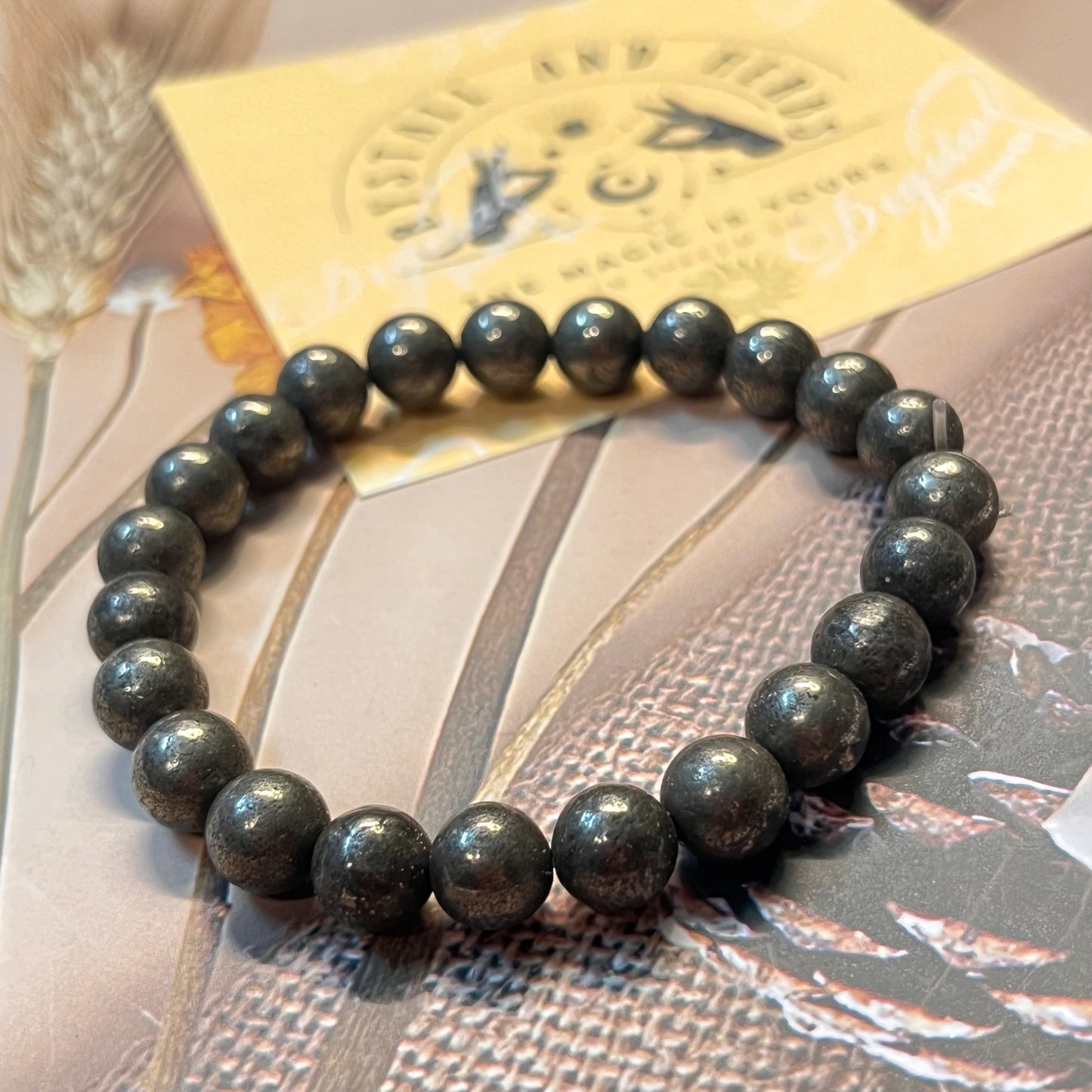 Green Pyrite Bracelet by Crystall and Herbs – Energized for Wealth, Protection & Manifestation