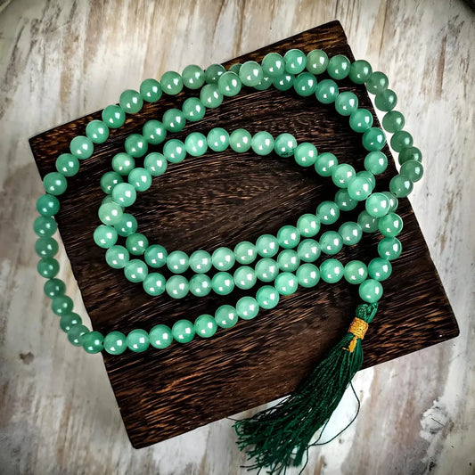 Green Aventurine Crystal 8mm Jaap Mala by Crystall and Herbs