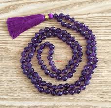 Amethyst Crystal 8mm Jaap Mala by Crystall and Herbs