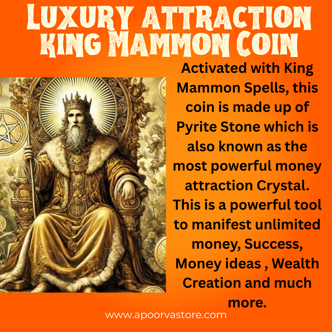Luxury and Wealth King Mammon Sigil and Chant Coin by Crystall and Herbs