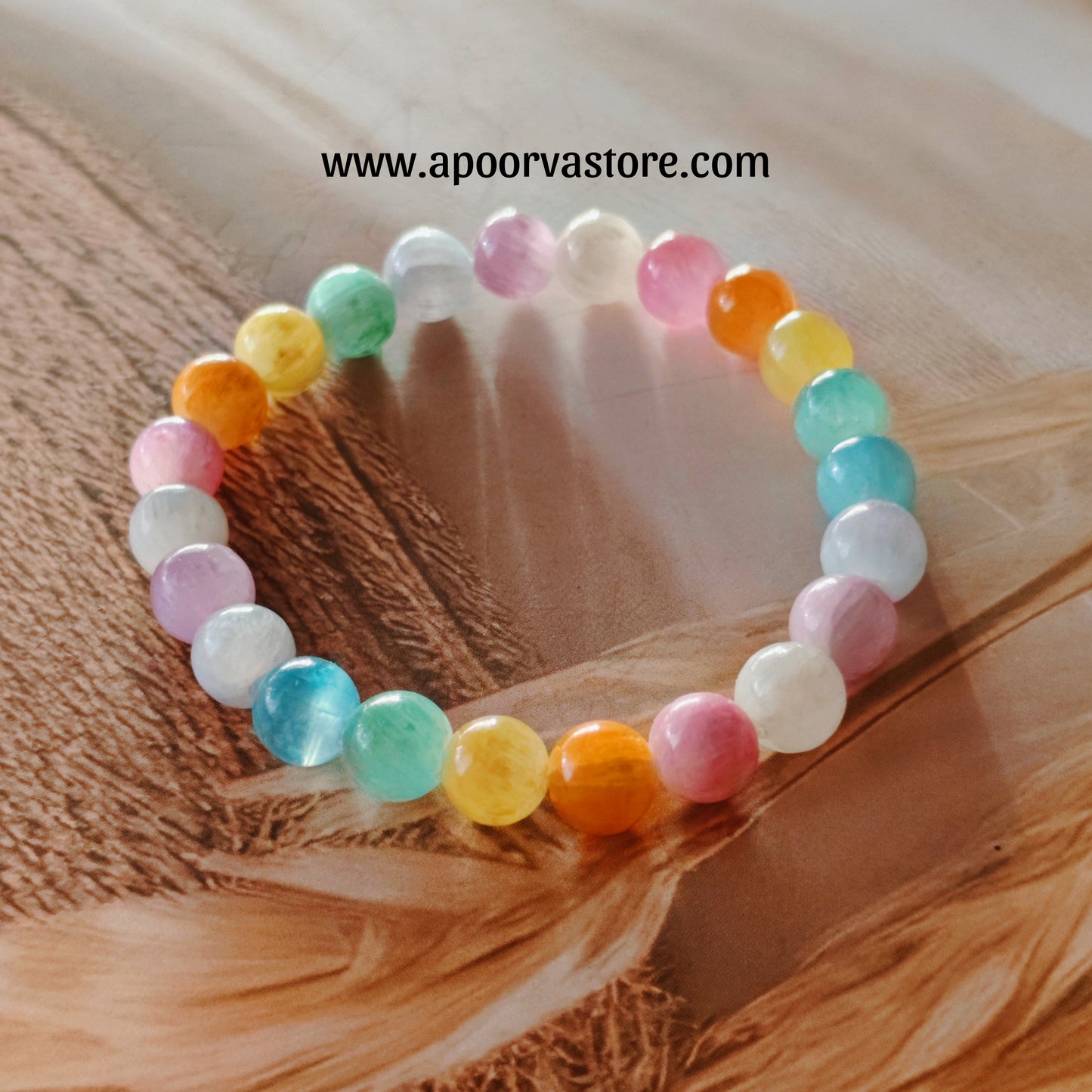 7 Chakra Cleansing Balancing Multi Selenite Bracelet by Crystall and Herbs