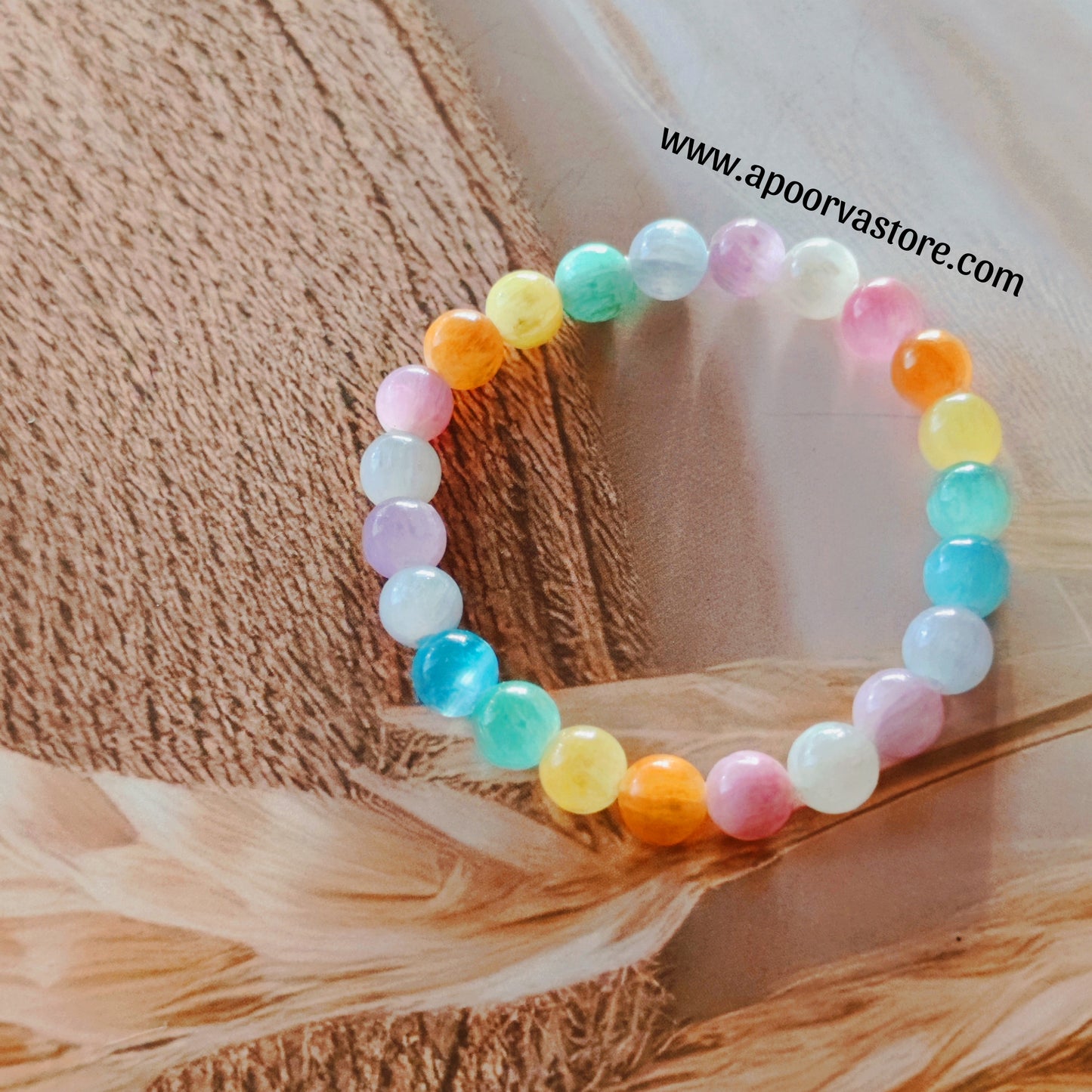 7 Chakra Cleansing Balancing Multi Selenite Bracelet by Crystall and Herbs