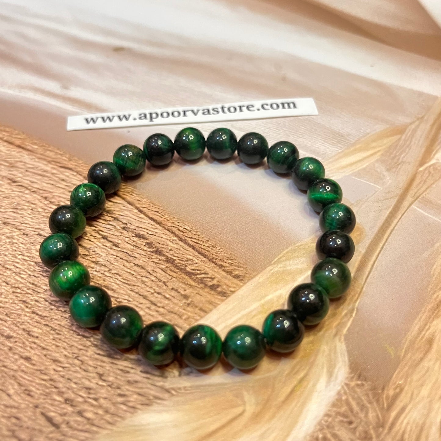 Green Tigers eye Handmade Bracelet by Crystall and Herbs