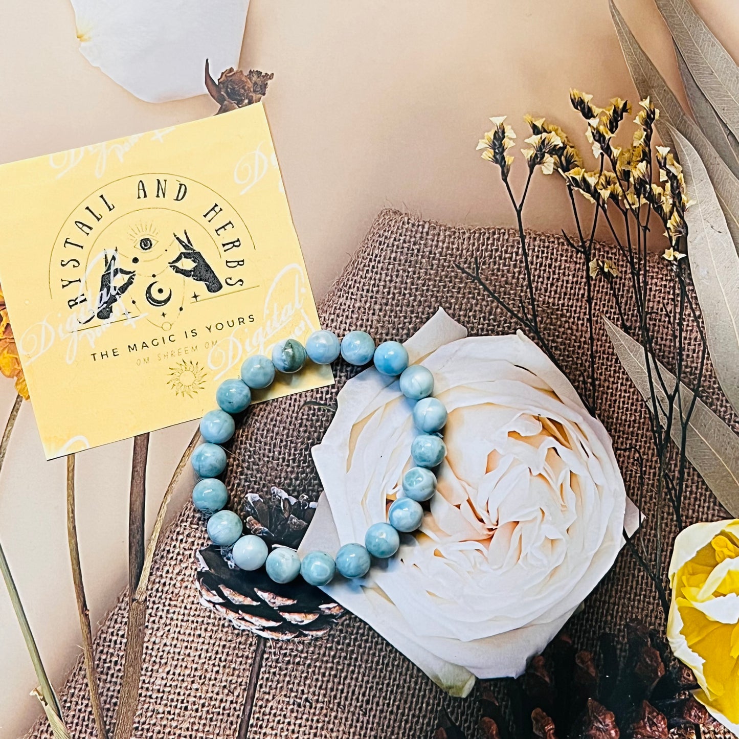 Larimar Handmade Bracelet by Crystall and Herbs