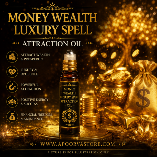 Money Oil with Spelled Lakshmi Manifestation by Crystall and Herbs