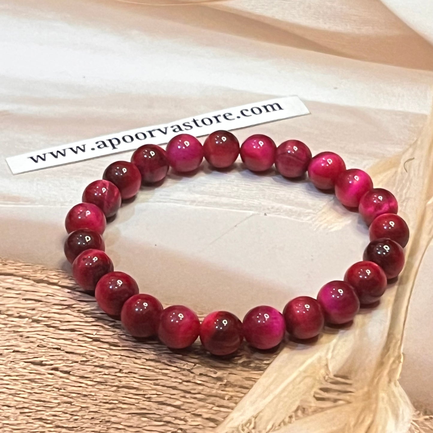 Pink Tiger Eye Handmade Bracelet By crystall and Herbs