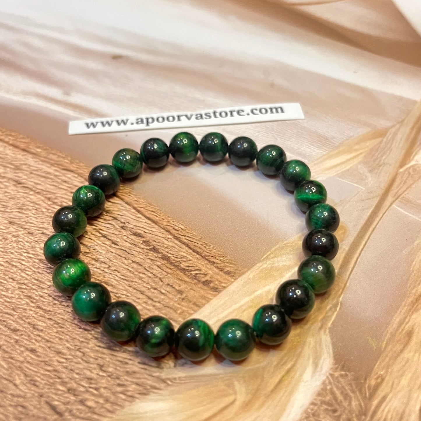 Green Tigers eye Handmade Bracelet by Crystall and Herbs