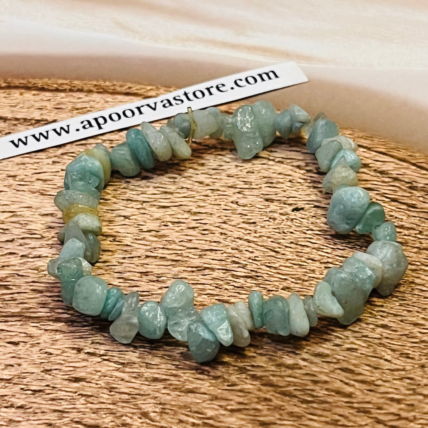 Aquamarine Handmade Chip Bracelet by Crystall and Herbs