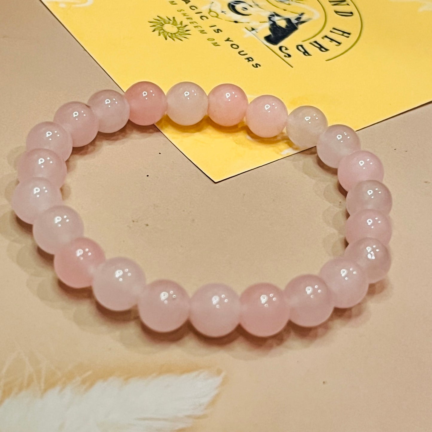 Rose Quartz Bracelet by Crystall and herbs