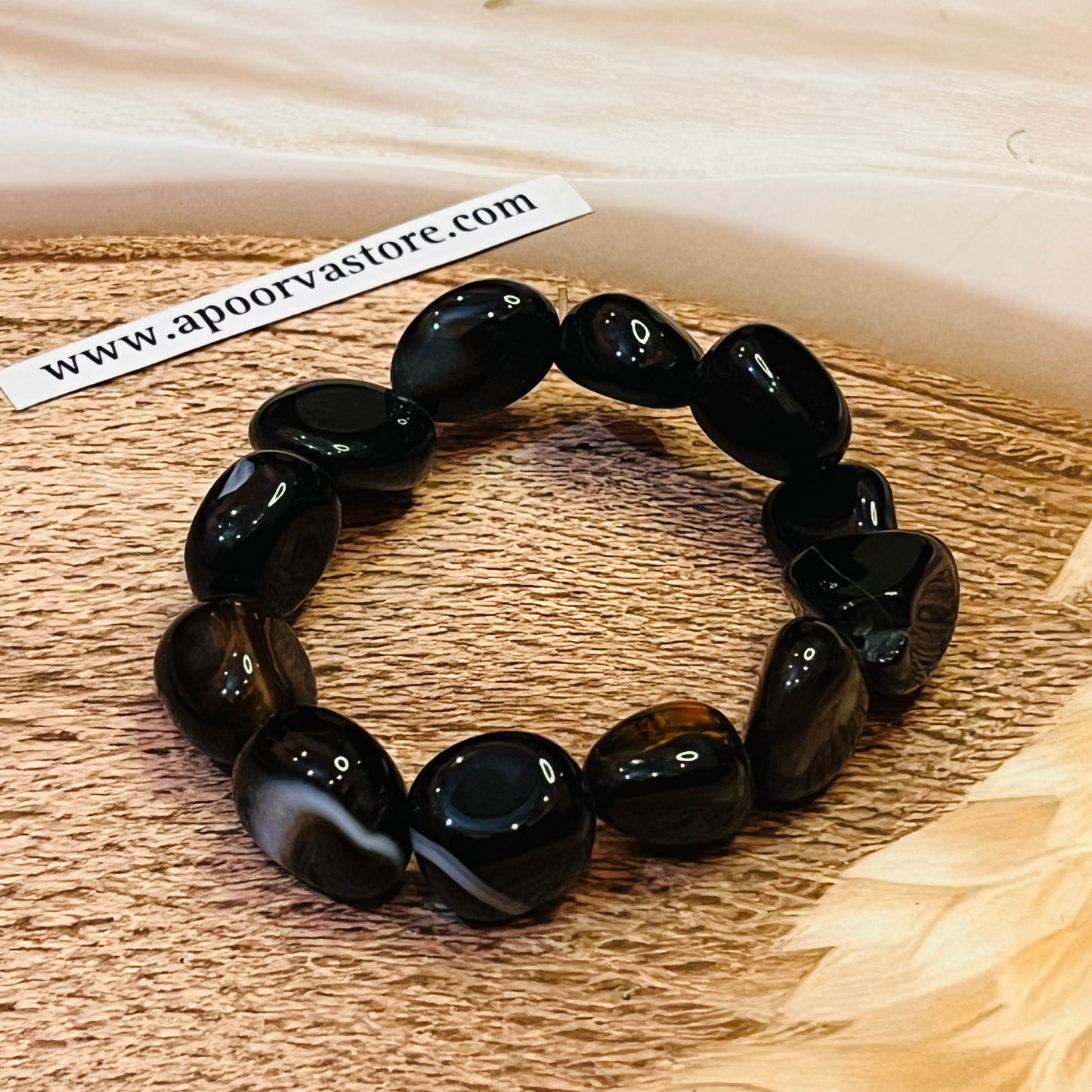 Sulemani Hakik Tumble Bracelet Handmade by Crystall and Herbs