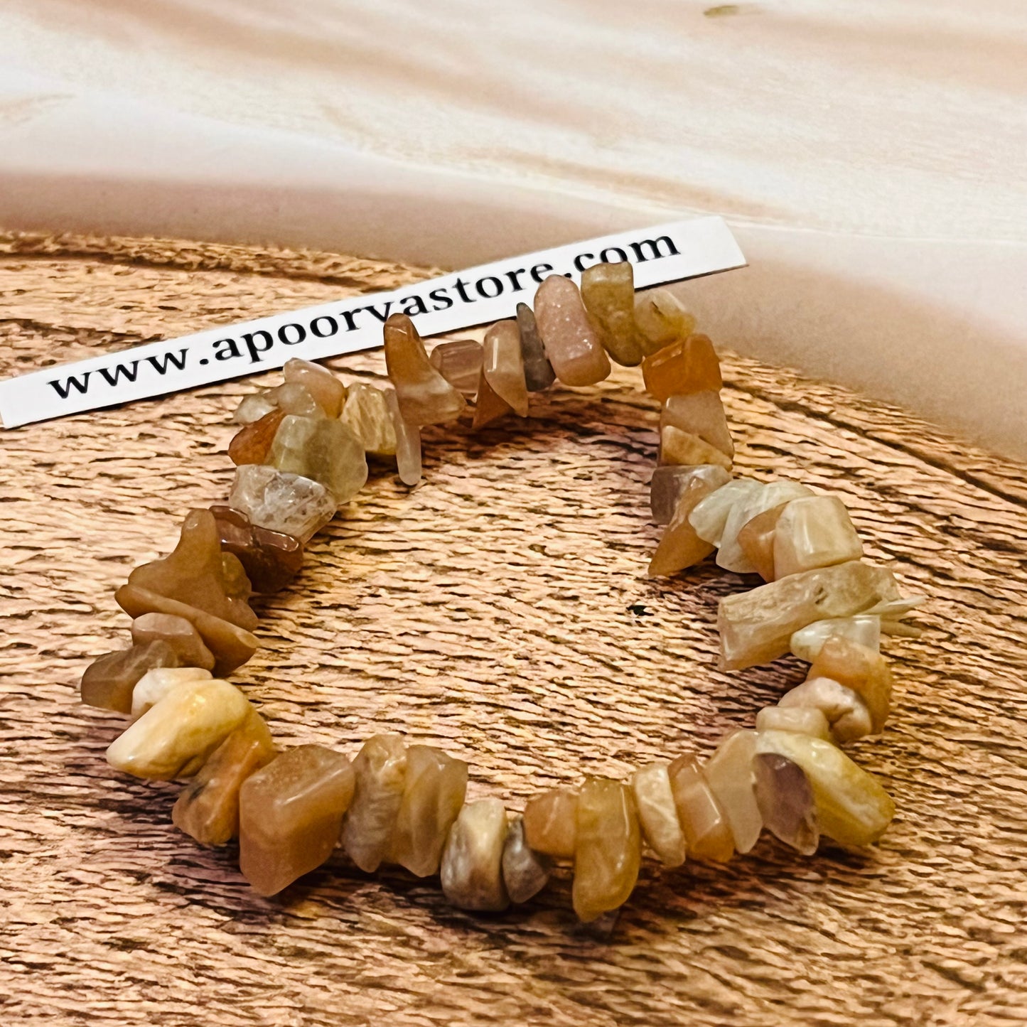 Orange Calcite Chip Handmade Bracelet by Crystall and Herbs